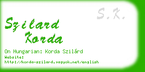 szilard korda business card